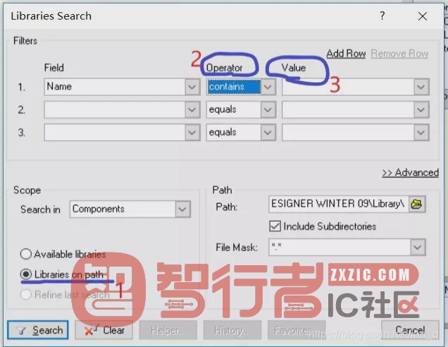 Libraries Search搜索对话框三要素