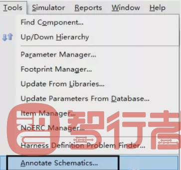 Tools Annotate Schematics对话框
